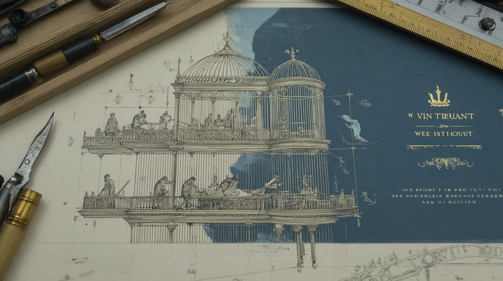Illustration: A deep blue cage labeled we dont trust you.