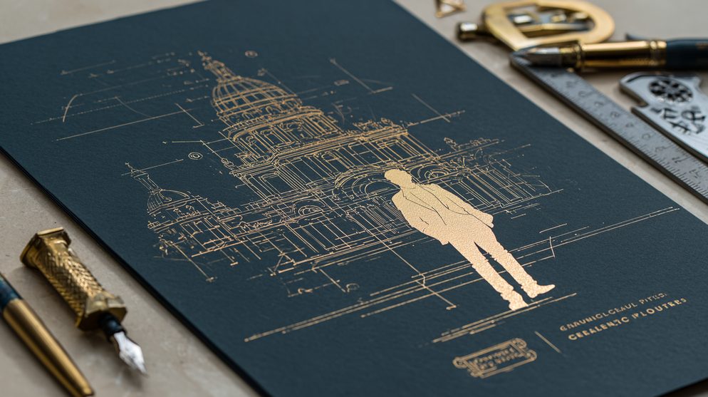 Illustration: A female professional casting a golden shadow.