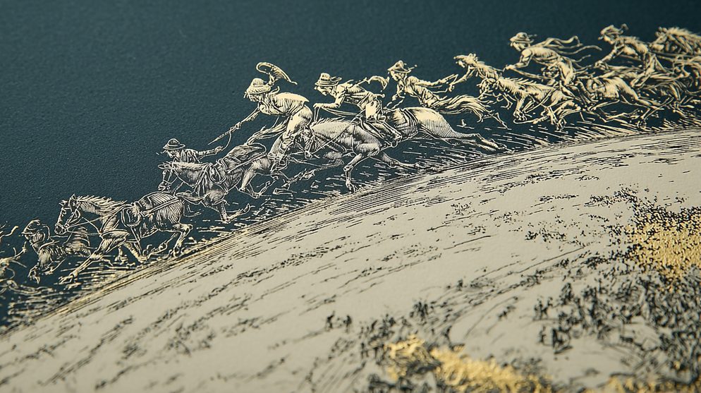 Illustration: A flock of businesspeople all racing toward the same point.