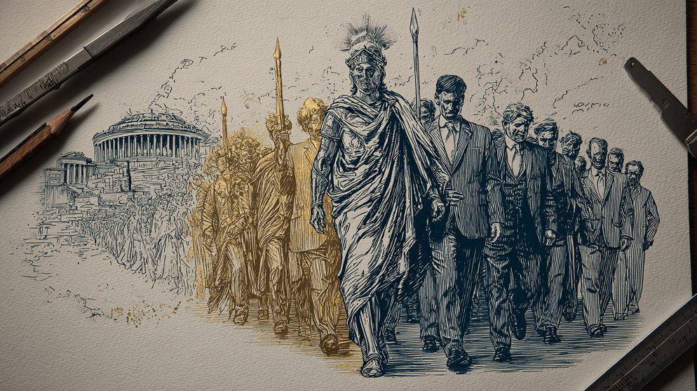 Illustration: Homer's epic depicted as an army on the march.
