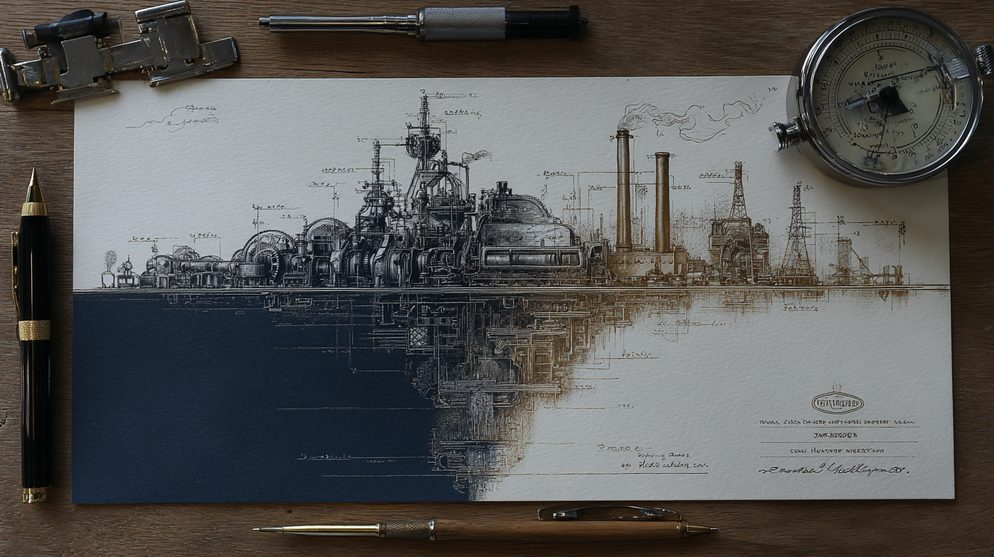 Illustration: A horizontal evolution sketch reading left to right.