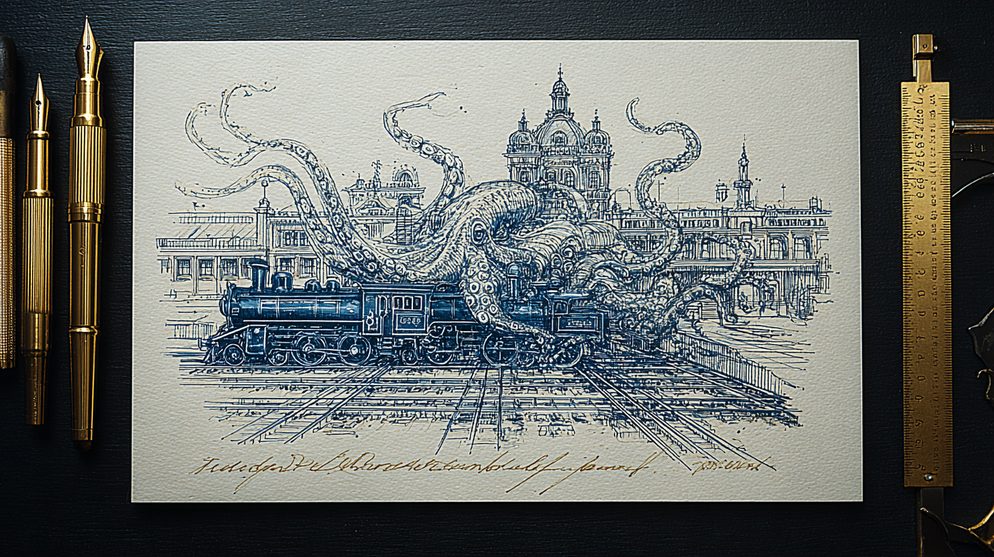 Illustration: A magnificent octopus whose body forms a central hub.