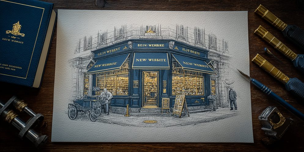 Illustration: A quaint traditional bookstore on a quiet street.