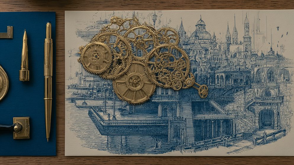 Illustration: Two contrasting machines side by side.