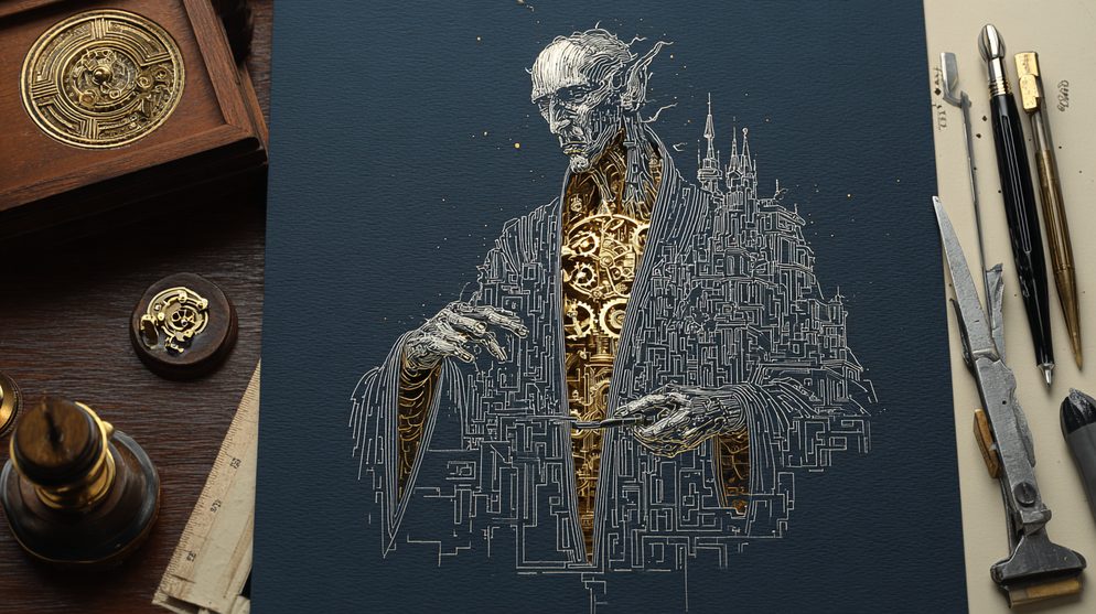 Illustration: A wise leader figure with their chest open, revealing light.