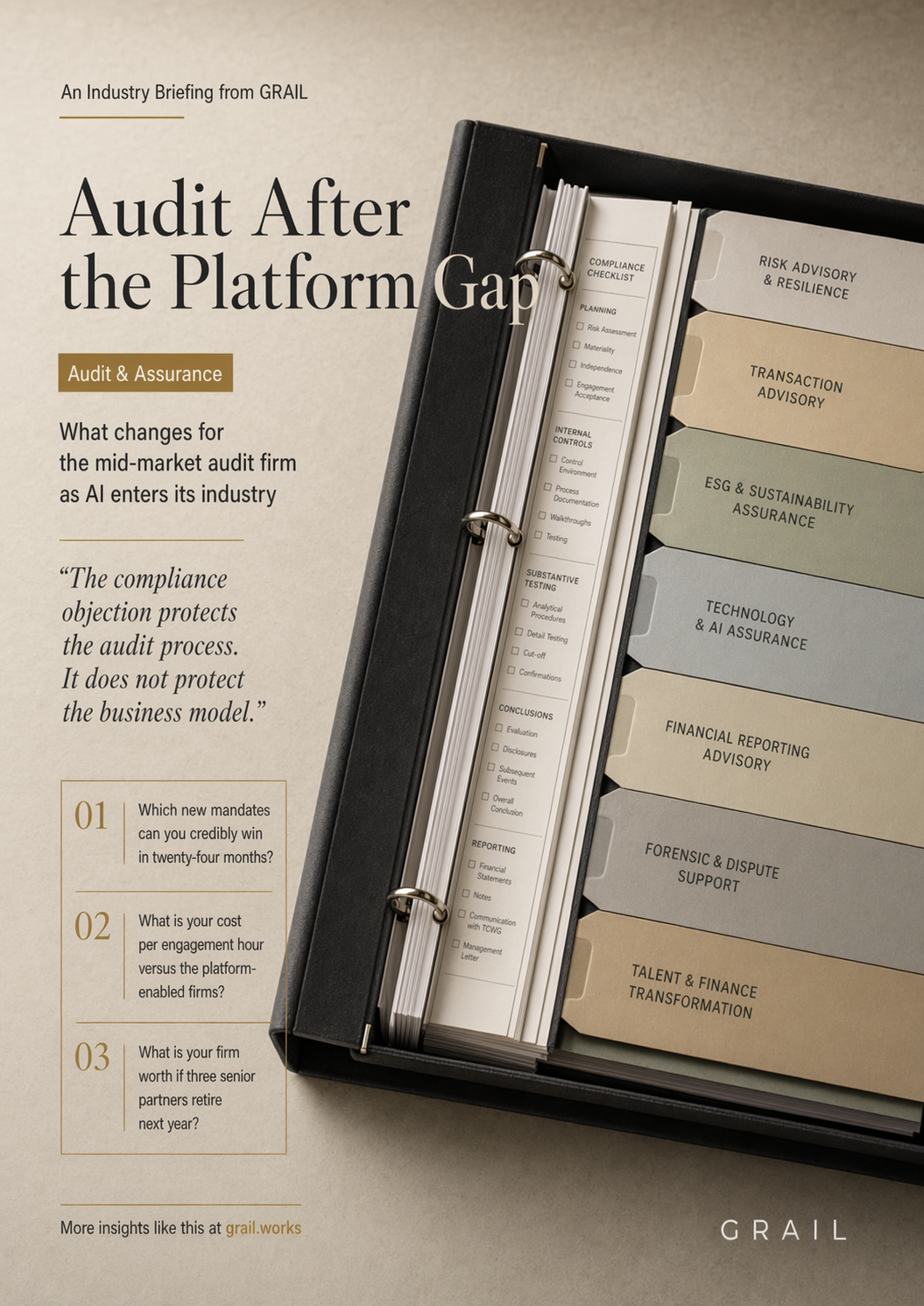 GRAIL industry briefing on AI in audit and assurance for CEOs.