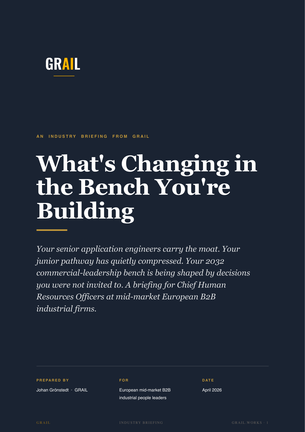 GRAIL industry briefing on AI in B2B industrial for CHROs.